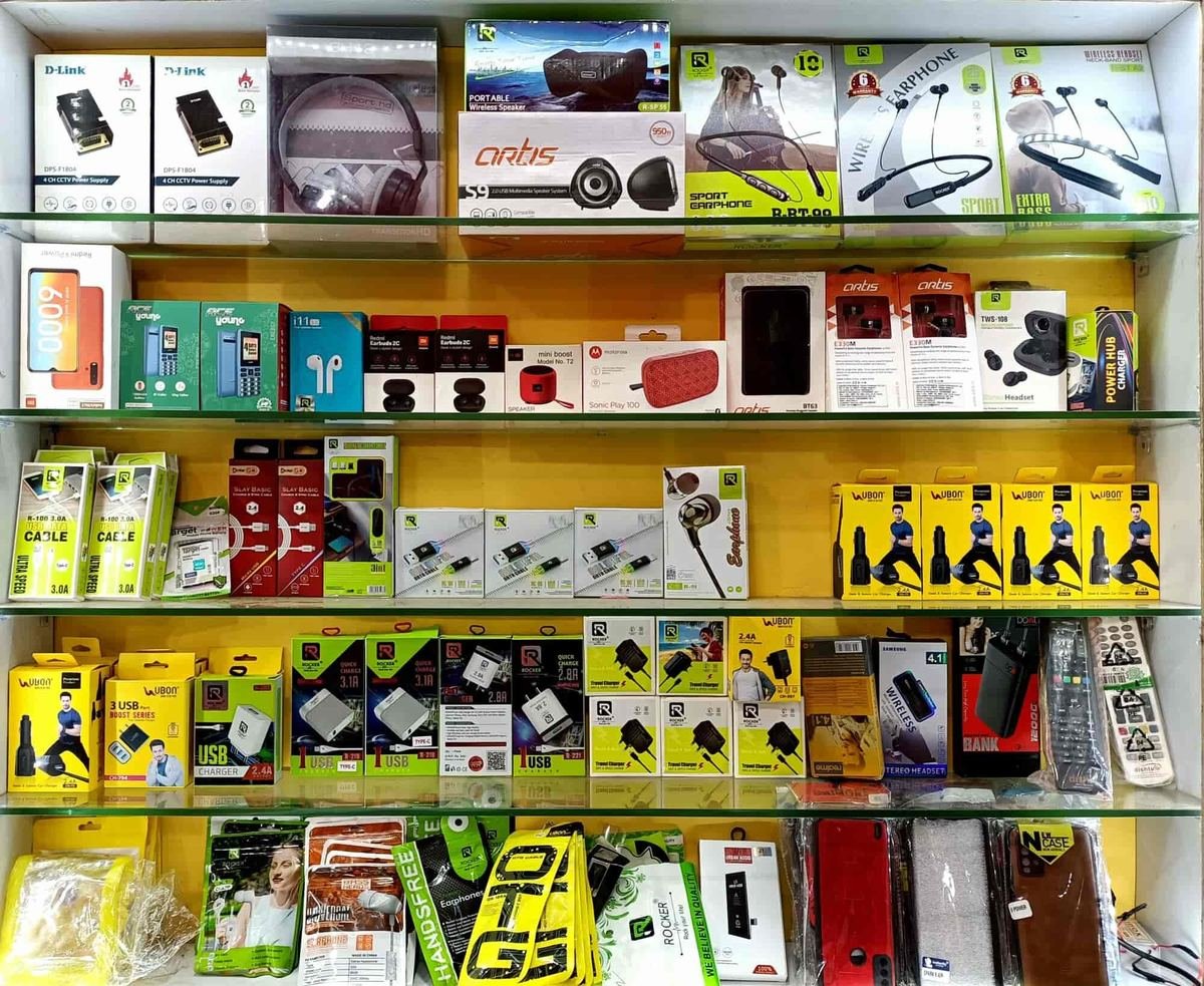 Computer and mobile accessories on display